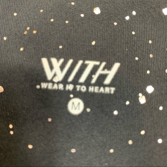 WITH Wear it to Heart Black Silver Freckle Dot Leggings Size Medium - Picture 7 of 11